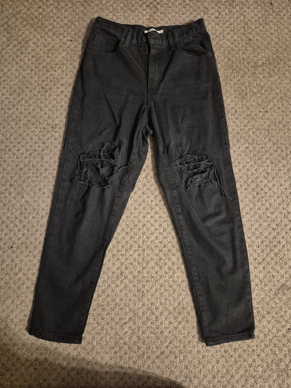 Levi's Black Distressed Mom Jeans